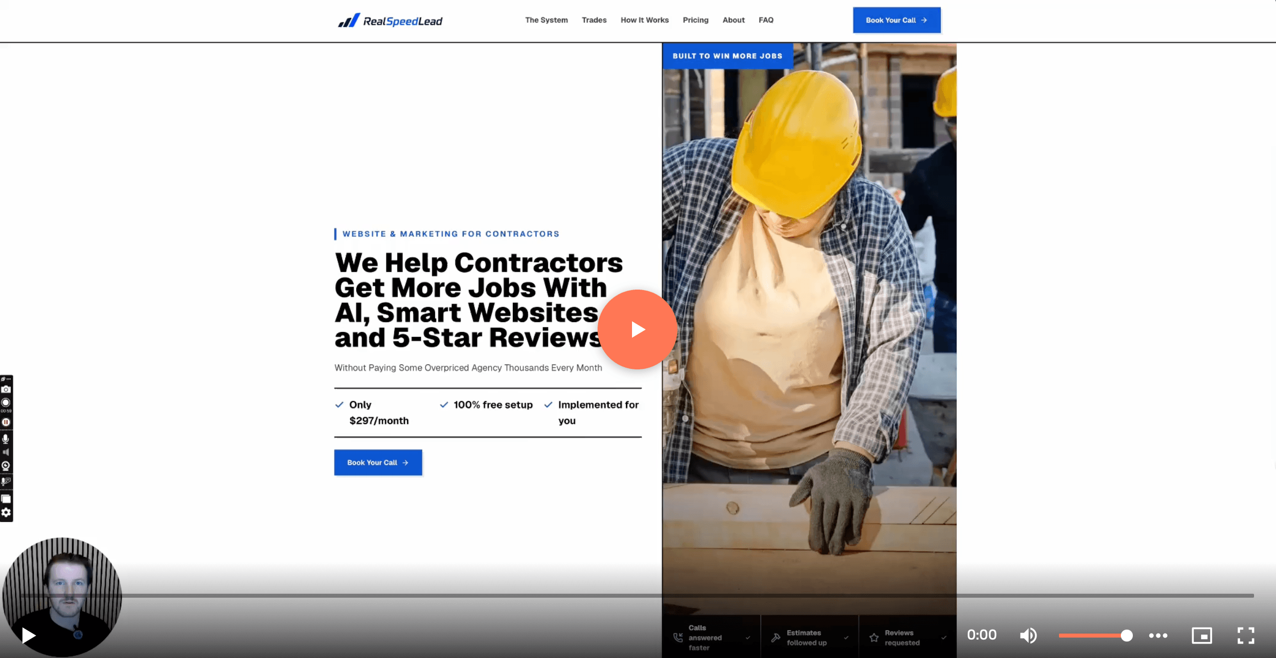 RealSpeedLead contractor website and marketing presentation preview