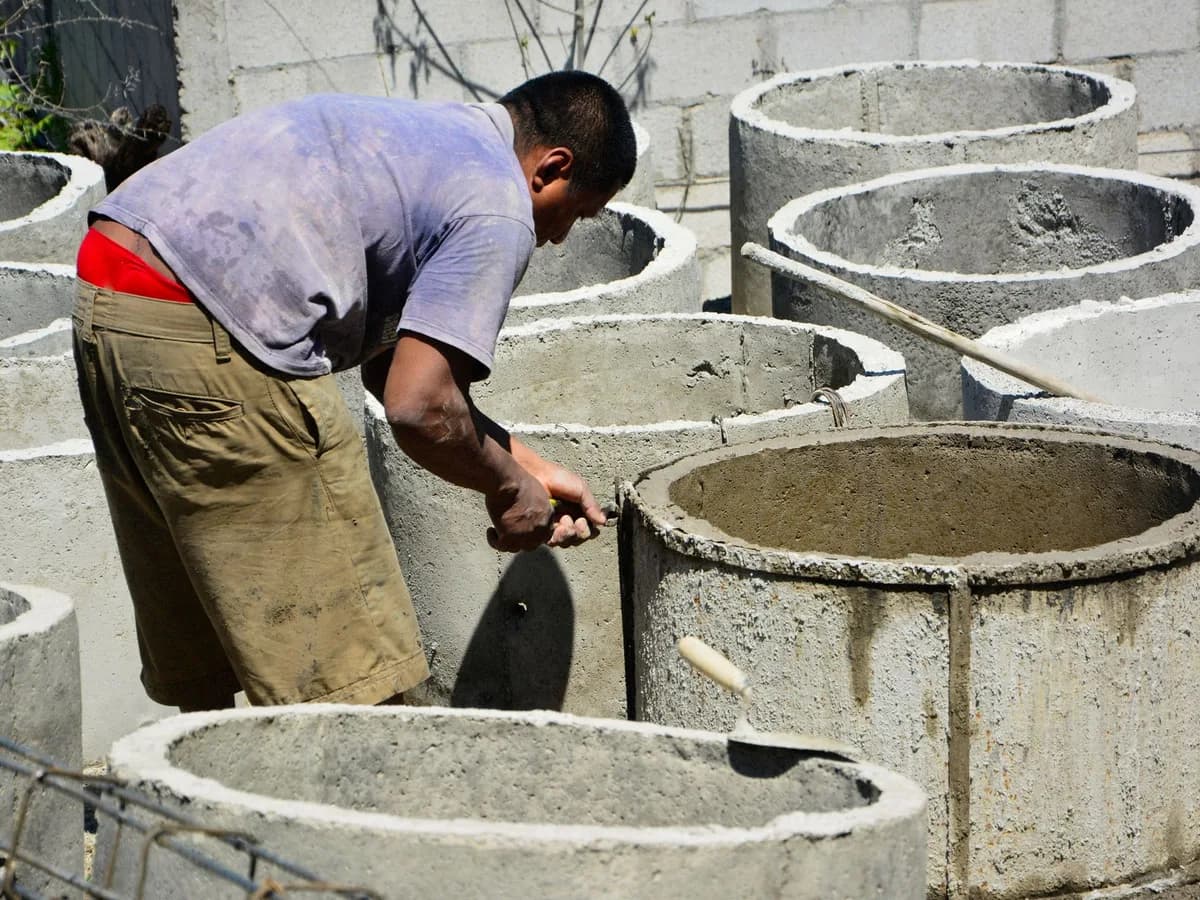 Concrete contractor completing structural repair work