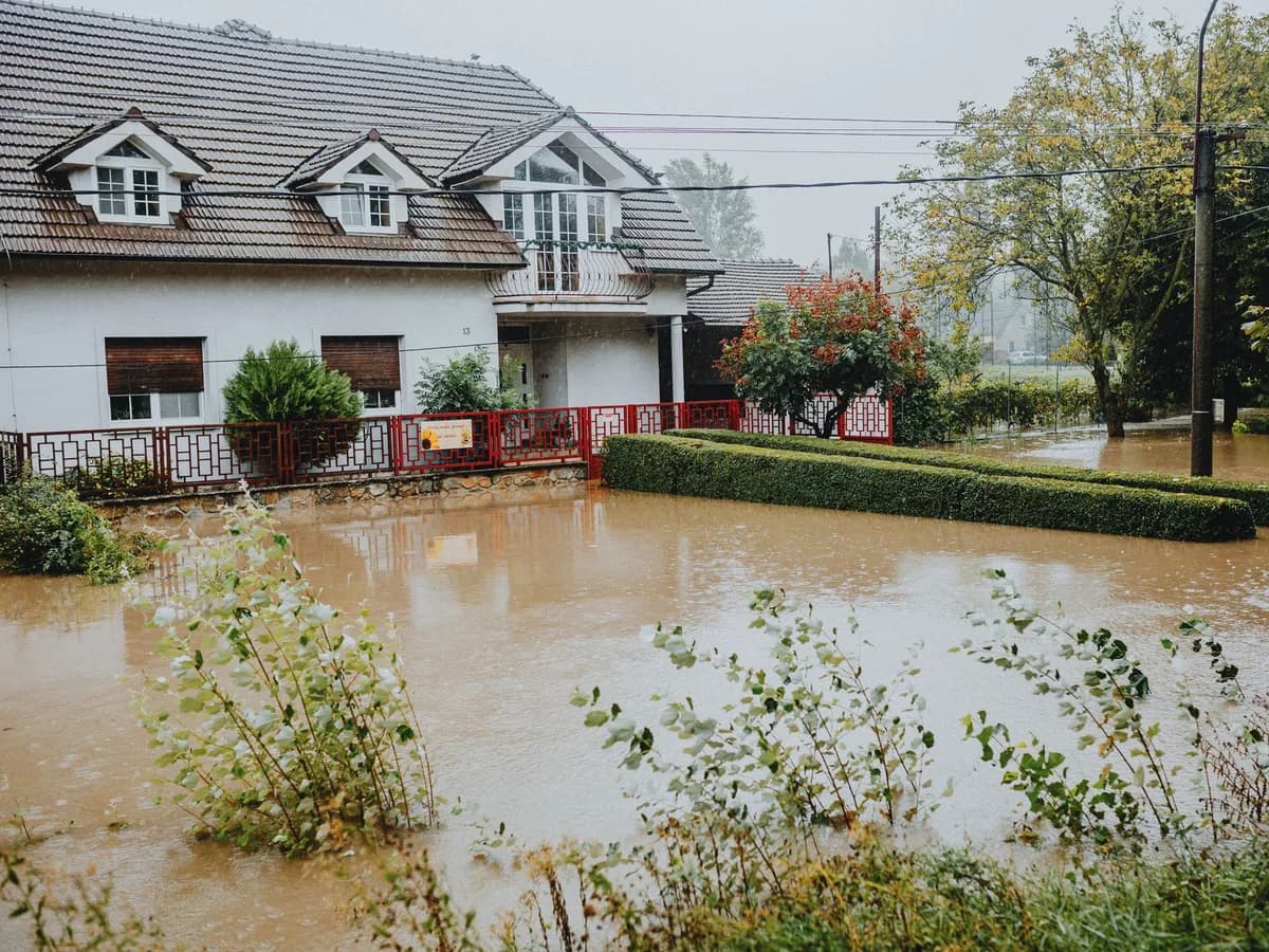 Flooded residential property requiring professional restoration